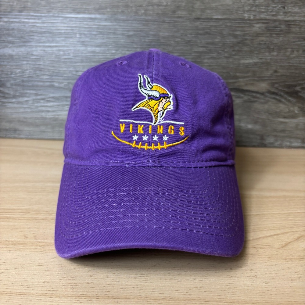 Vintage Minnesota Vikings Hat Cap Strap Back Purple NFL Football Miller Lite
